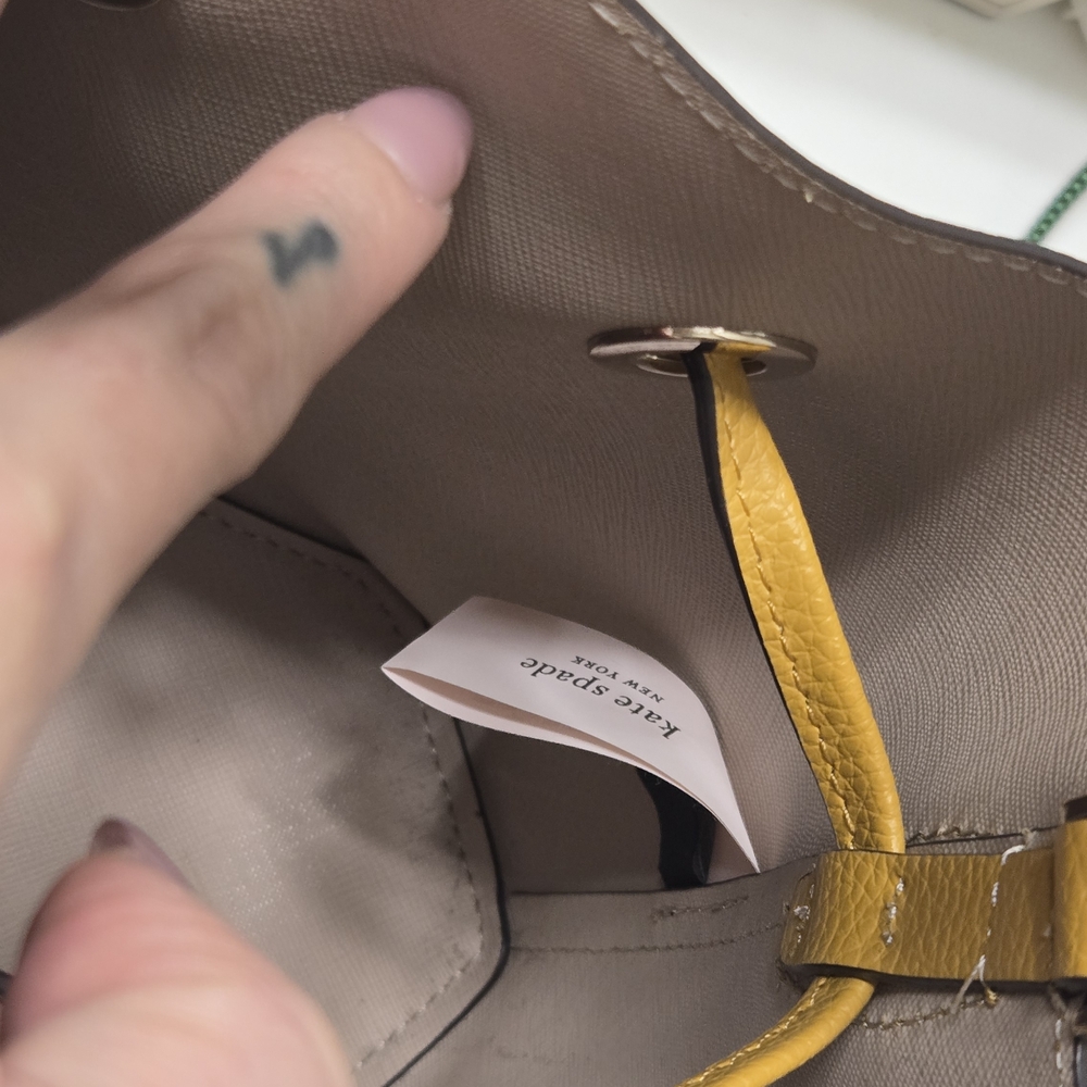 Kate Spade Yellow Leather Bucket Bag - Picture 9 of 16